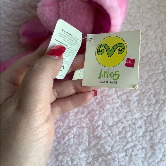 RUSS Berrie Plush Pink Aries Zodiac Bear Star Scopes Stuffed Animal Toy w Tags - Picture 8 of 12